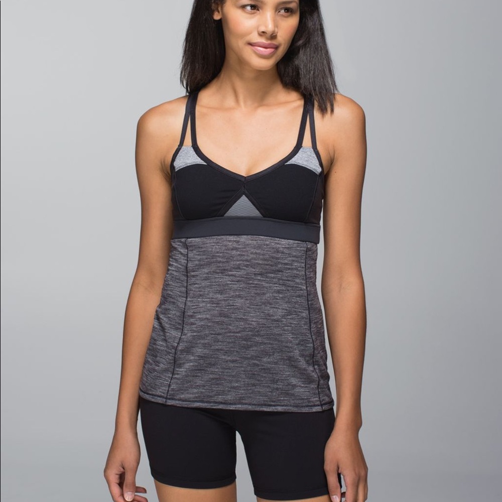 Lululemon Breathe In Black/Grey Tank Top